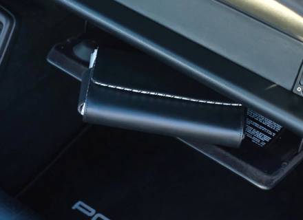 Leather Document wallet, Black with Pepita inner. Porsche 991 / 992